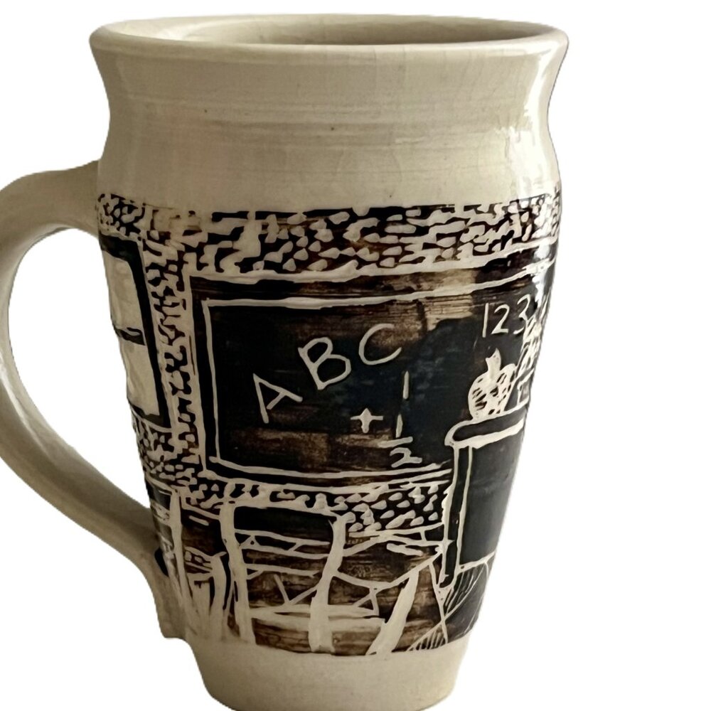 Vintage Studio Pottery Teachers Mug / Dated & Signed Art Pottery